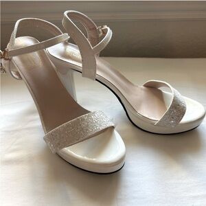 Sparkling White Strappy Heels